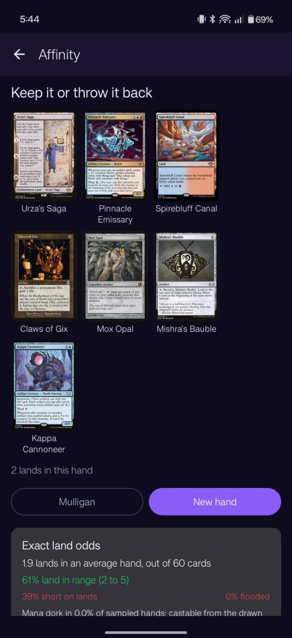 Simulated opening hand