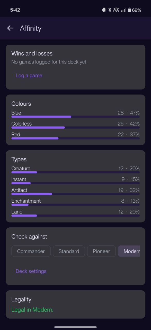 Deck color and type mix