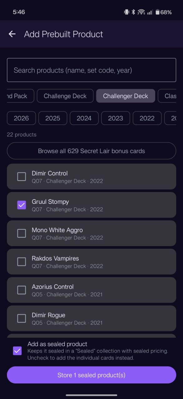 Adding a prebuilt deck